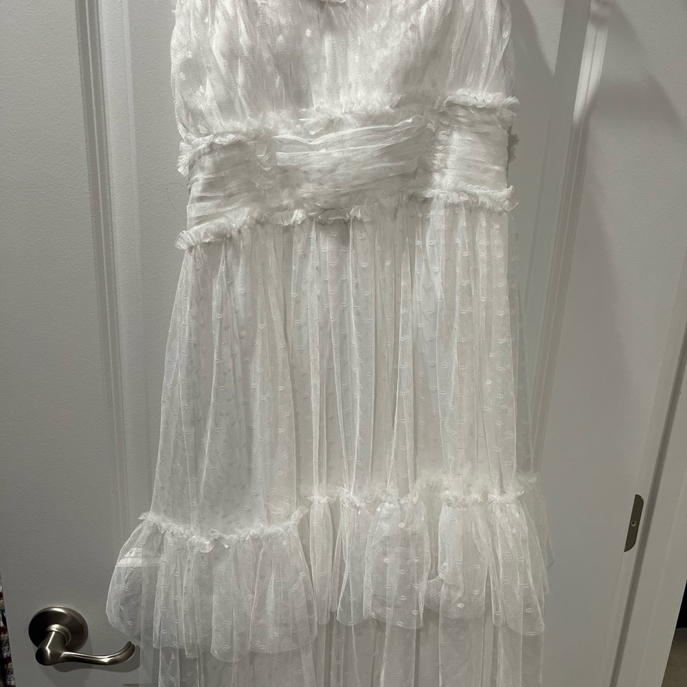 Lulu's White Ruffled Dress